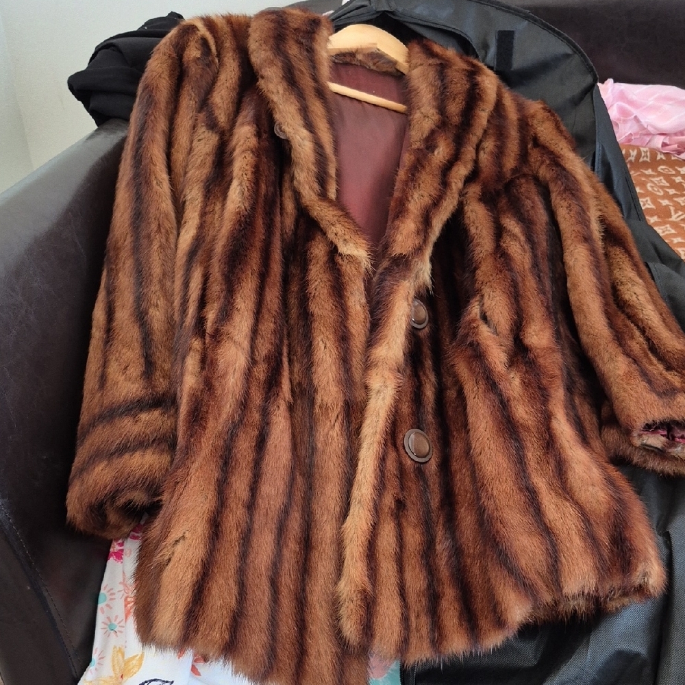 Elegant Brown Faux Fur Coat